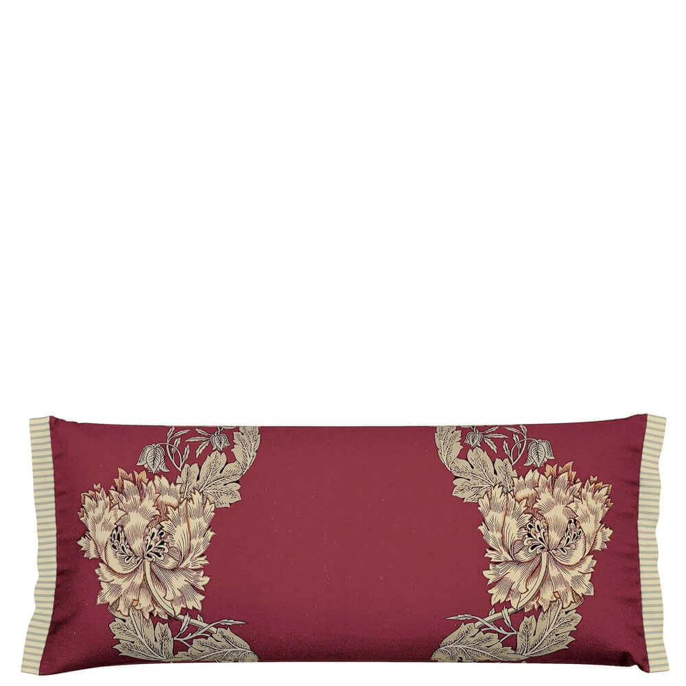 Morris & Co Honeysuckle & Tulip in Red & Gold Cushion